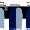 YInMn Blue Comparison of Williamsburg's Cobalt Blue Deep. Cobalt Blue, and a trial batch of YInMn Blue