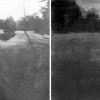 Paint & Pixels Left: A faint image taken from a photograph and printed on paper. Right: Acrylic paints have been applied over the printed image.