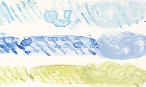 Figure 9: Silverpoint / Drawing Ground when scrubbed with alcohol had an inclination to resolubilize small amounts of Titanium White.