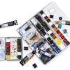 Filling Half Pans with QoR Watercolor image of watercolor travel palettes