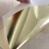 Acrylics on Gold Leaf Imitation leaf on transfer paper can be handled without touching the metal leaf.